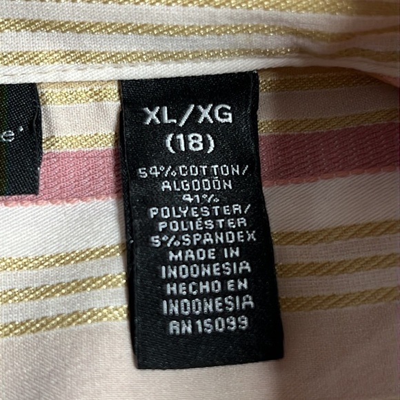 APOSTROPHE STRETCH ROSE GOLD BUTTON FRONT BLOUSE SIZE XL - Picture 8 of 8